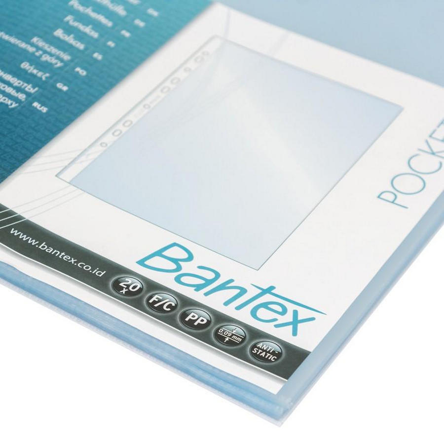 Plastik Dokumen Bantex Pocket File Ukuran Folio Bahan PP (Isi 20 lembar) - depan